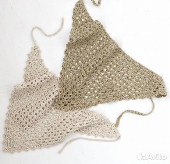 Вязаная косынка из хлопка с пайетками