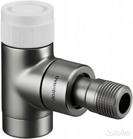 Термостатический вентиль Oventrop Е Ду 15 1/2 угловой, матовая сталь