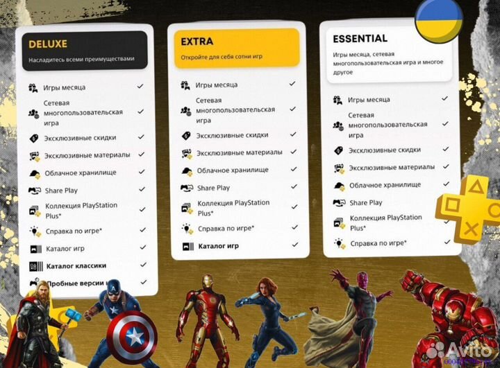 Подписка ps plus delux + ea play Украина (Арт.23394)