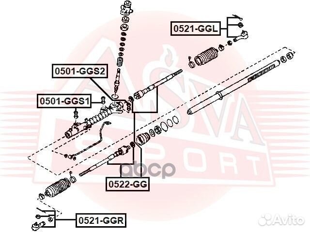 Втулка рулевой рейки 0501-GGS2 asva
