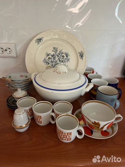 Посуда советская чашки супник блюдо разное