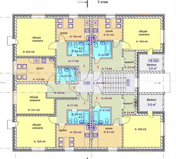 1-к. квартира, 36,9 м², 3/3 эт.