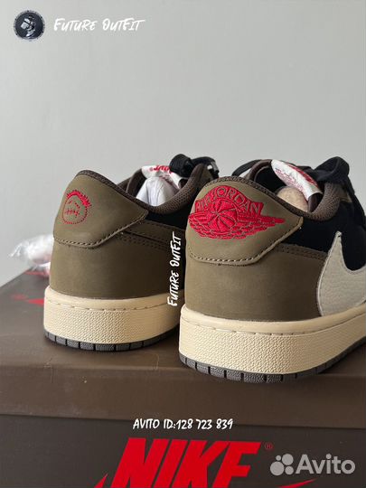 Nike air Jordan 1 low Travis Scott коричневые