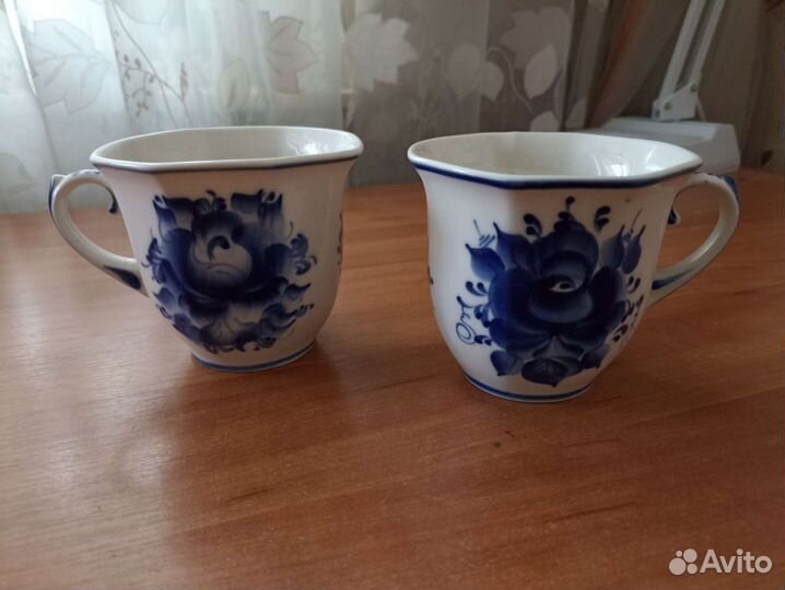 Бокалы чашки чайные Гжель новые