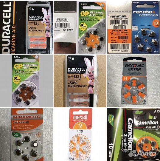 Батарейки za13 za312 для слуховых аппаратов