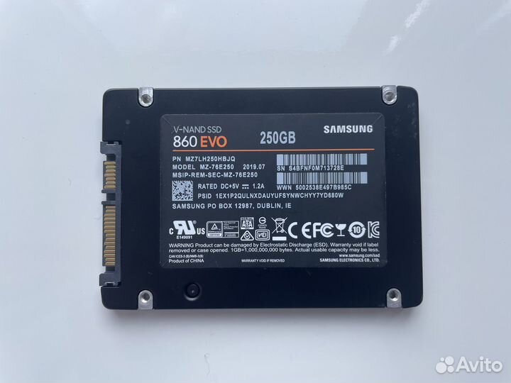 Ssd samsung 860 evo 250gb