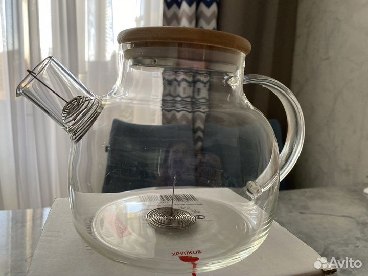 Чайник заварочный стеклянный новый