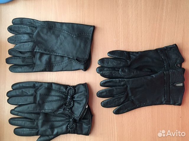 Перчатки женские кожаные