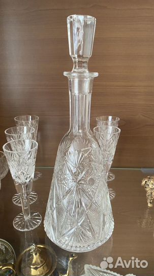 Графин хрустальный чехия с рюмками