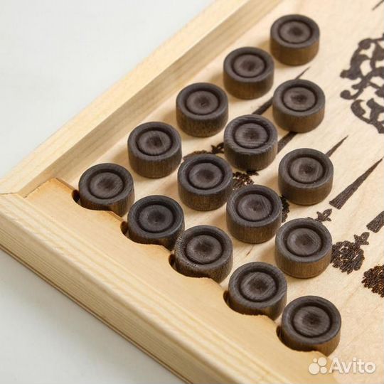 Фишки для игры в нарды, дерево, d1.9 cм, h0.9 cм