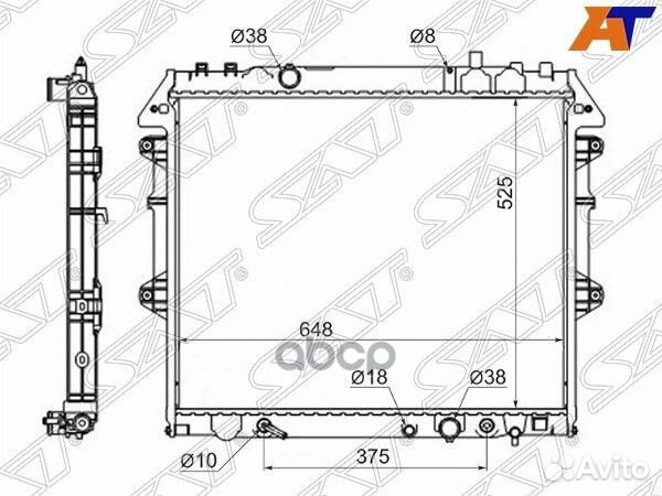 Радиатор Toyota Fortuner 04-15 TY0014-3.0 Sat