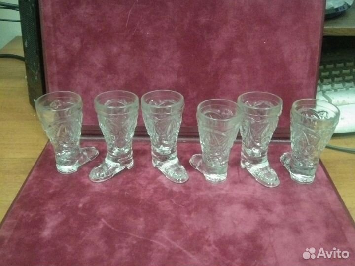 Рюмка хрусталь сапожок СССР