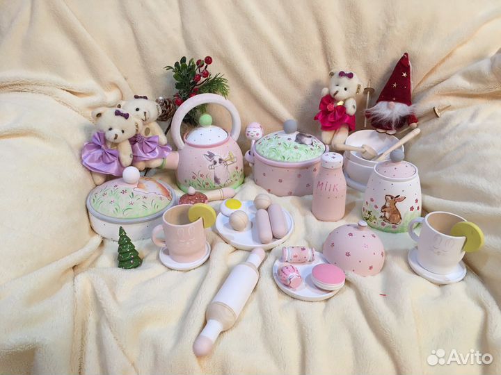 Детская деревянная посудка для игры