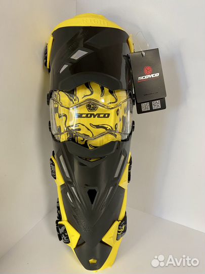 Новые наколенники шарнирные Scoyco K-12 желтые
