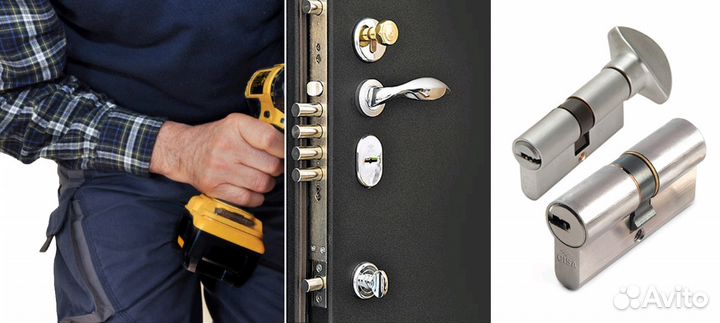 Ремонт и замена замков и петель в металлических дв