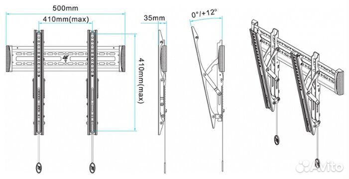 Настенный наклонный тв-кронштейн NBC-2T