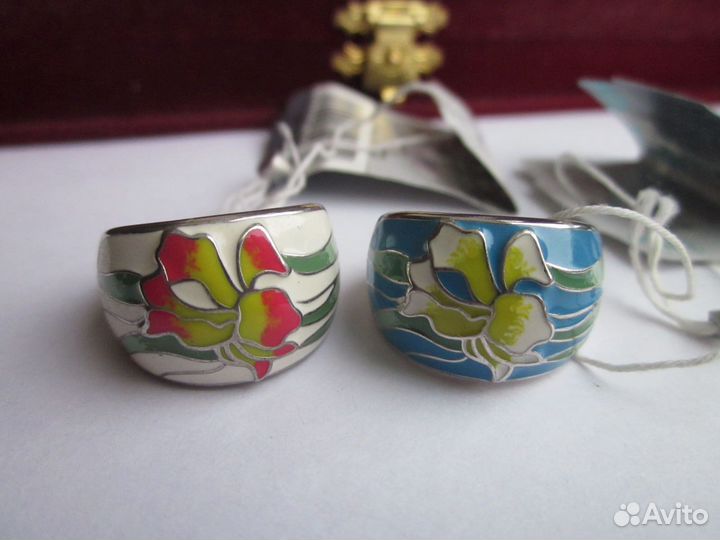 Серебряное Кольцо Ирис Эмаль