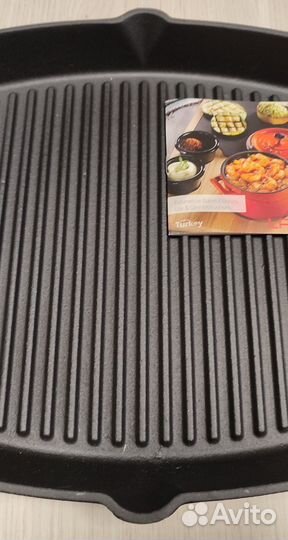 Сковорода Гриль с ручкой 26х26, Чугун lava (лава)