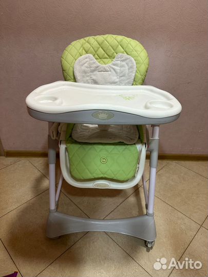 Стул для кормления babyton бело зеленый