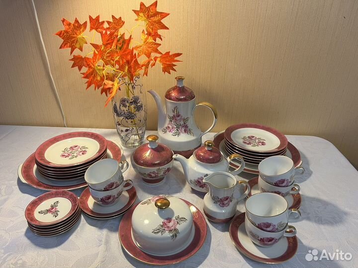 Чайный сервиз, фарфор ГДР, 36 предметов