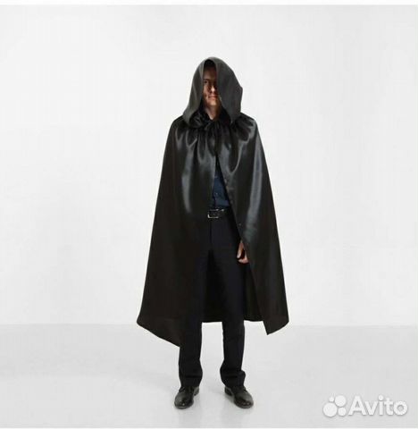 Карнавальный длинный плащ с капюшоном 120 см