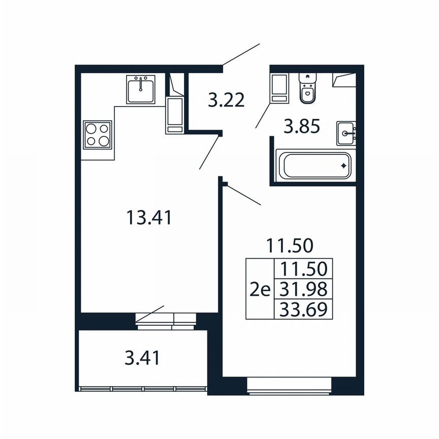 1-к. квартира, 35,4 м², 4/12 эт.