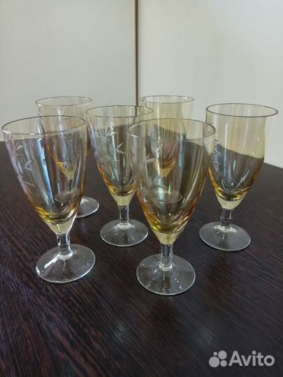 Фужеры, бокалы, цветное стекло. СССР
