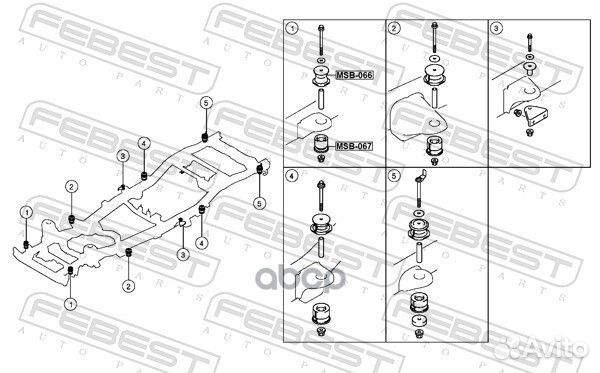 Подушка рамы MSB066 Febest