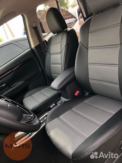 Авточехлы на Mitsubishi Outlander серые