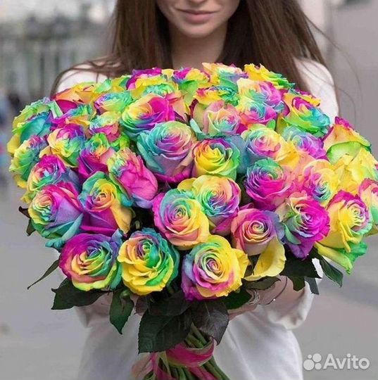 Радужные розы с доставкой