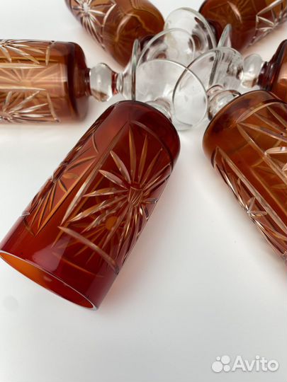 Фужеры красное стекло Красный май,ссср