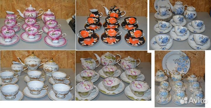 Сервизы чайные дулево 5 шт разные