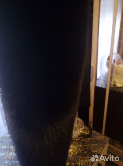 Меховой воротник песец черный