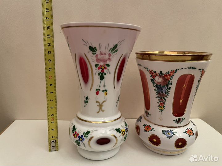 Ваза чехословакия двухслойное стекло