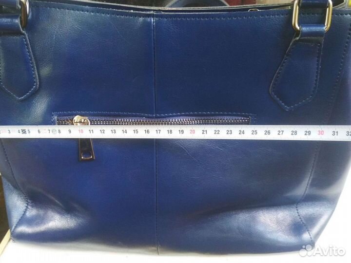 Новые кожаные сумки голубая и синяя