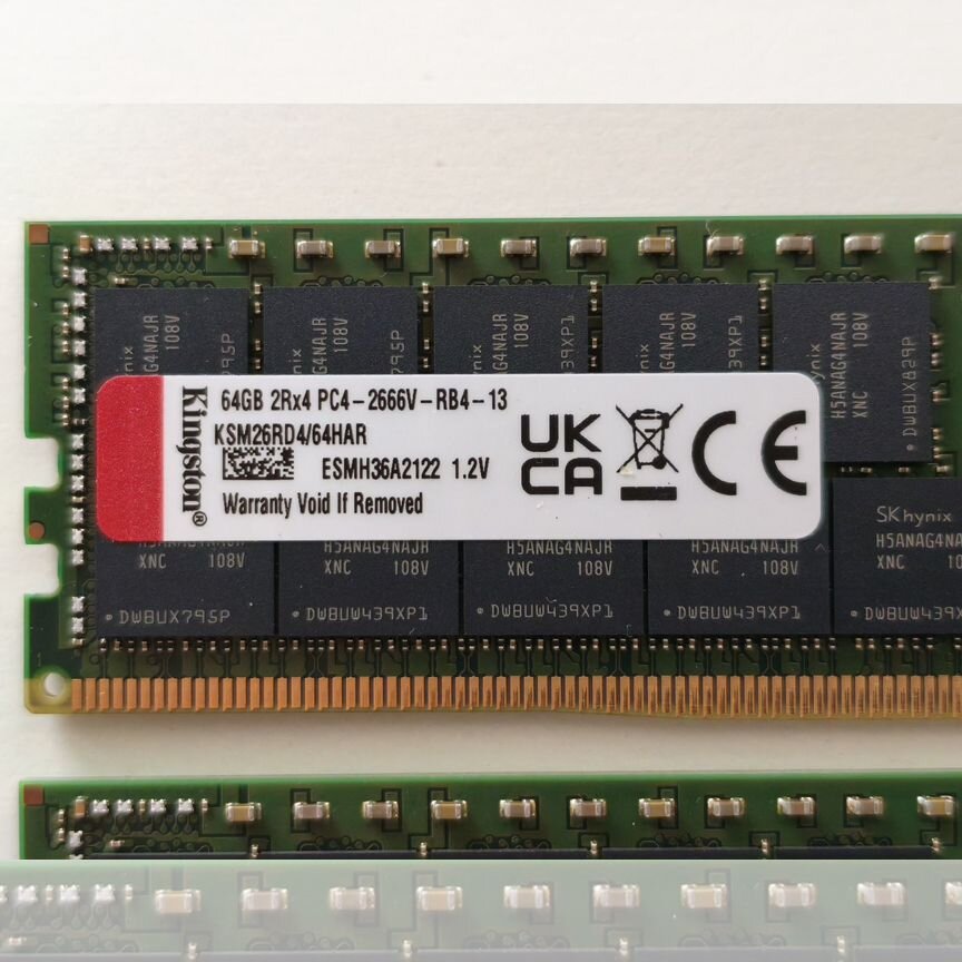 [PC4-2666V] 64 Gb 2666 Mhz 2rx4 Rdimm Kingston Har, Склад 2 Шт Pc4-2666v
