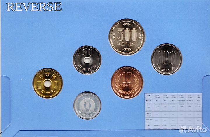 Набор монет с набором 3D открыток 2005 г. Япония