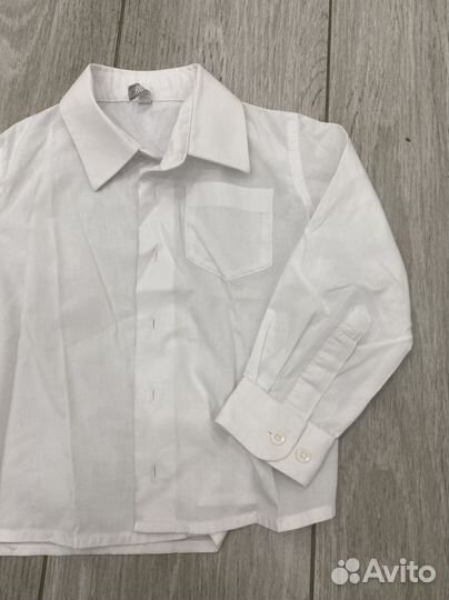 Рубашка белая 92 см, состояние 5+ (с видео)