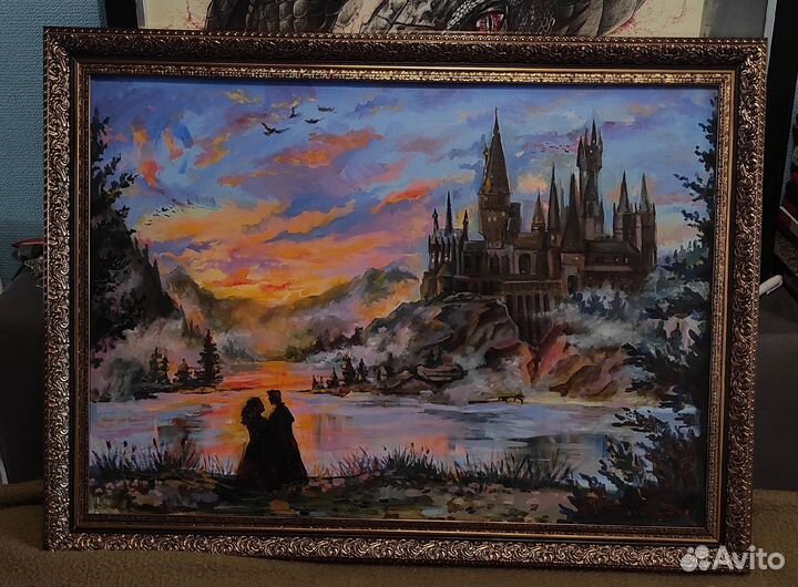 Картина (масло) Драмиона (фанфик), 50х70, Хогвартс