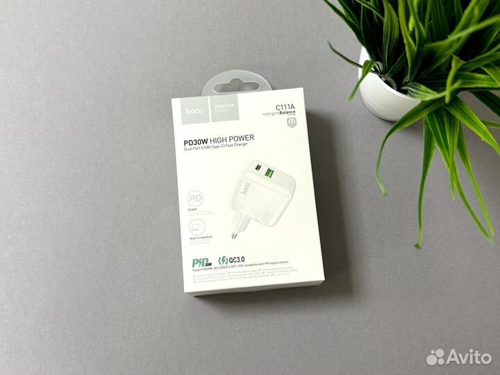 Быстрая Зарядка Type C + USB (30W)