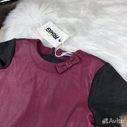 Платье экокожа на девочку 110 116 primigi