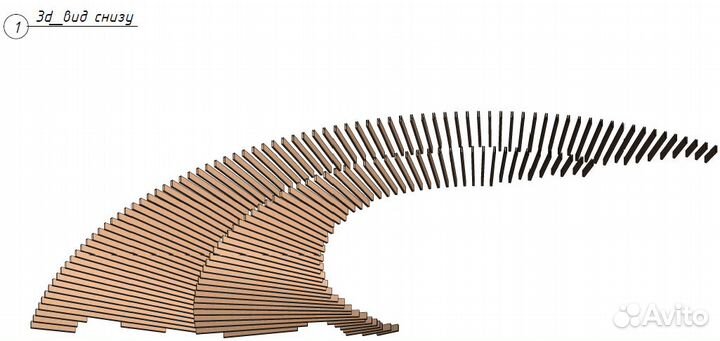 Реечный криволинейный кубообразный потолок