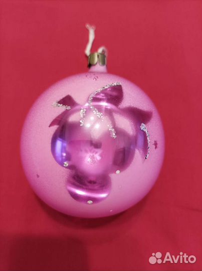 Елочные игрушки шары СССР 2 шт. фиолетовый, фуксия