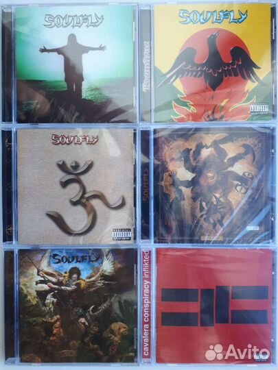 CD диски Sepultura, Soulfly, Machine Head, Gojira