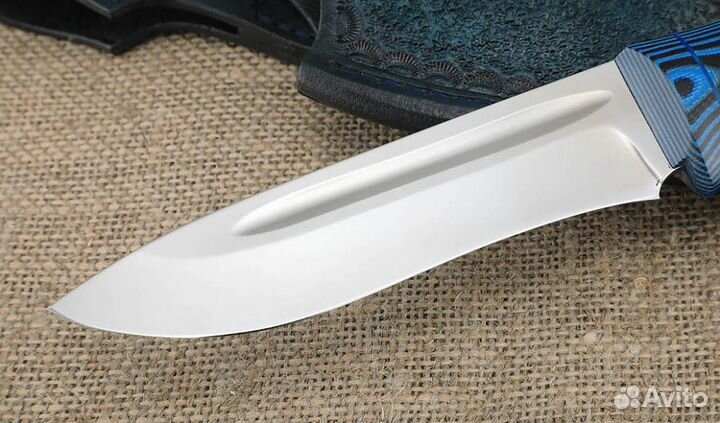 Нож Амур Sandvik 12C27 с долом, рукоять микарта си