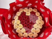 101 роза,букет на 14 февраля,цветы из шоколада
