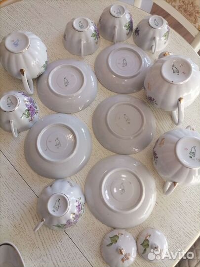 Чайный и столовый сервиз Сирень Дулево