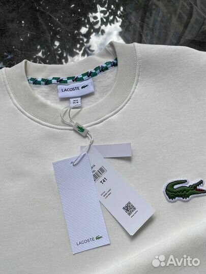 Свитшот lacoste на флисе зимний