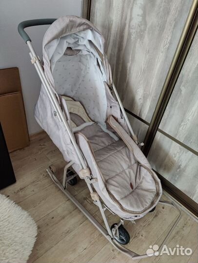 Детские санки коляска с колесами