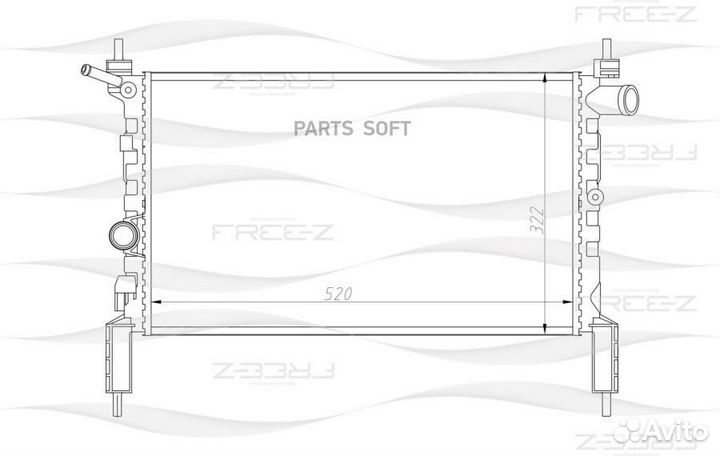 Радиатор охлаждения opel Astra 91- 1300112